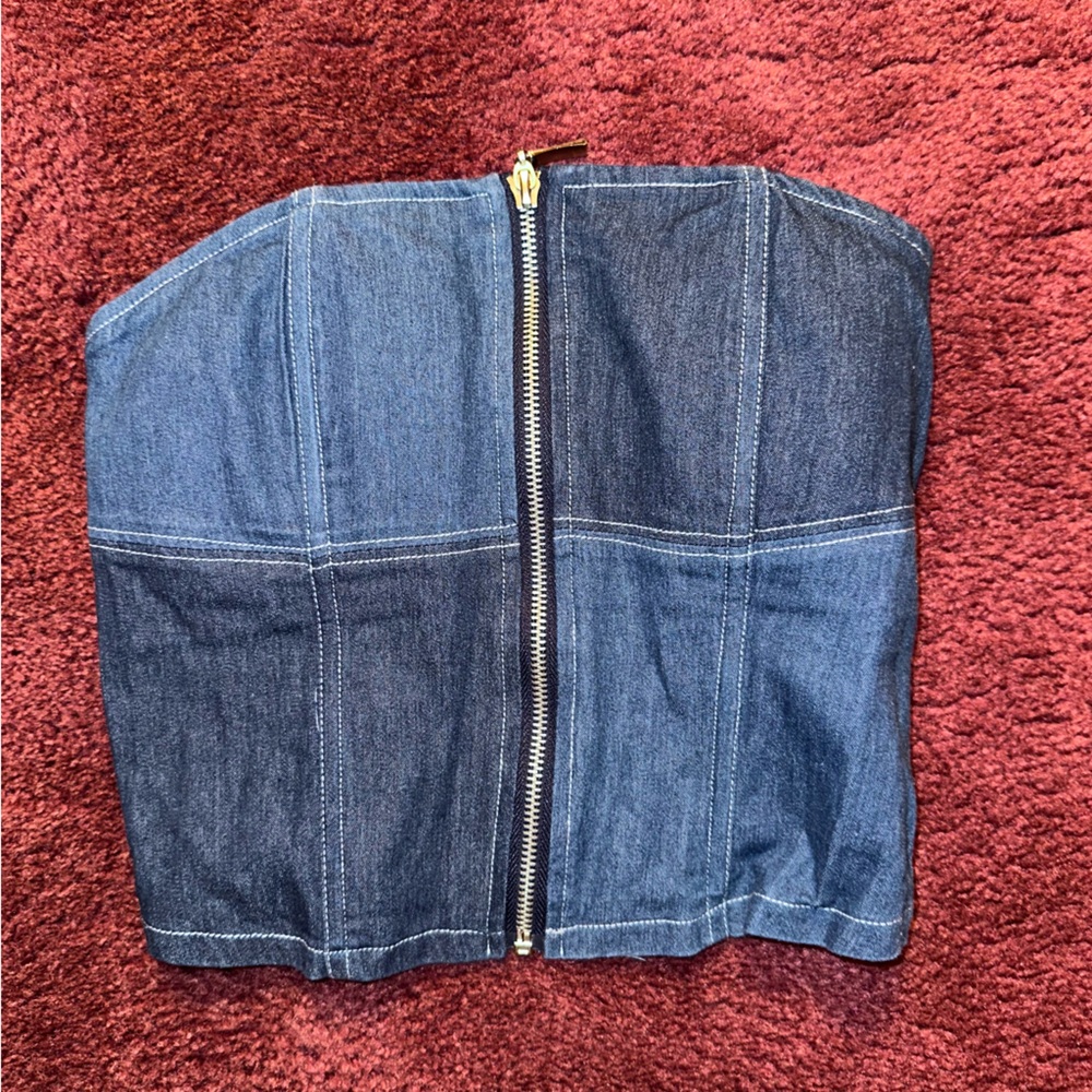 Blue Jean Bustier Fashionnova Top